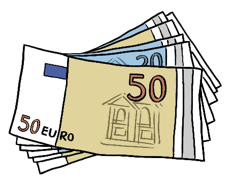Bild zeigt einen Stapel Geldscheine