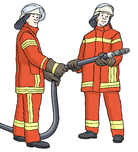 Bild zeigt zwei Feuerwehrmänner