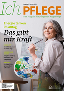 Titelblatt des Magazins. Eine Frau steht mit Pinsel an der Staffelei.
